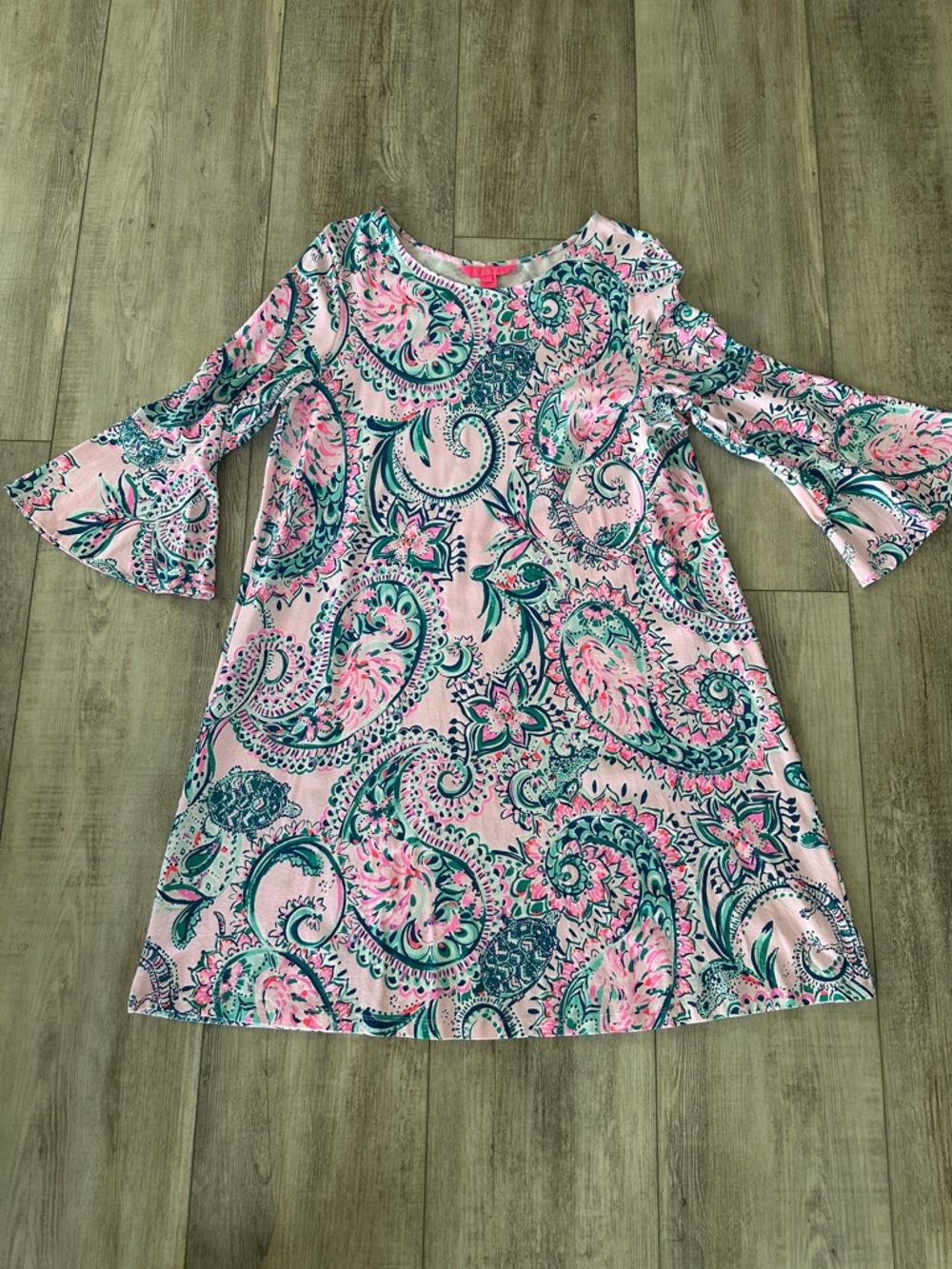 Lilly Pulitzer Pink Paisley Bell-Sleeve Casual Dress